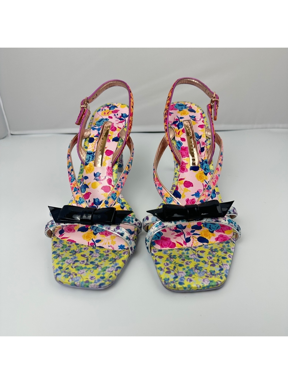 Sophia Webster Laurellie Floral Silk & Leather Slingback Sandals EU 40 US 9 - Picture 3 of 14